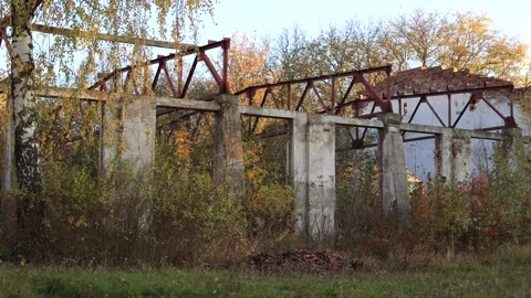 Terrible premises and ruins, a consequence of the war in Ukraine Stock Footage 219330203