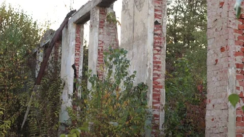 Terrible premises and ruins, a consequence of the war in Ukraine Stock Footage 219330250