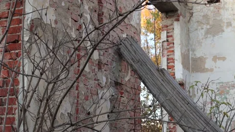 Terrible premises and ruins, a consequence of the war in Ukraine Stock Footage 219330253
