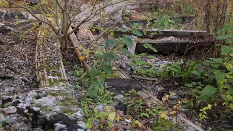 Terrible premises and ruins, a consequence of the war in Ukraine Stock Footage 219330270