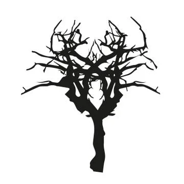 Terrible tree. Tree Silhouette. Icon Vector Stock Illustration