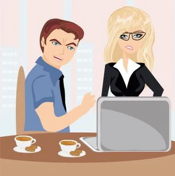 Terrified office workers Illustrazione stock