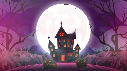 Terrifying Halloween 4K UHD Video Background Footage with Copy Space for Se.. Stock Footage 344706305