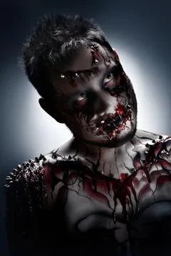 Terrifying look. Stock Photos