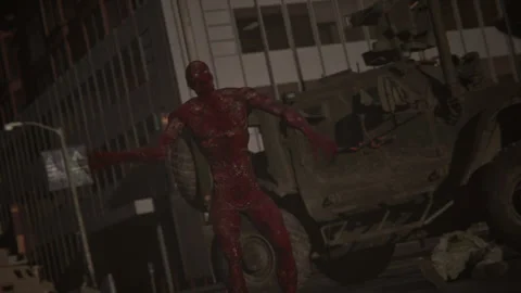 Terrifying zombies attack the city Stock Footage 289221658