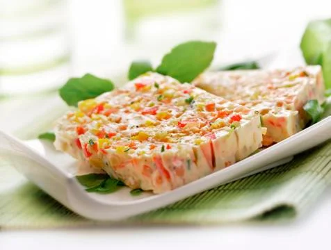 Terrine served on a plate Stock Photos