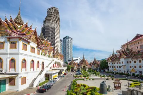 On the territory of the Buddhist temple complex Wat Yannava. Bangkok Stock Photos