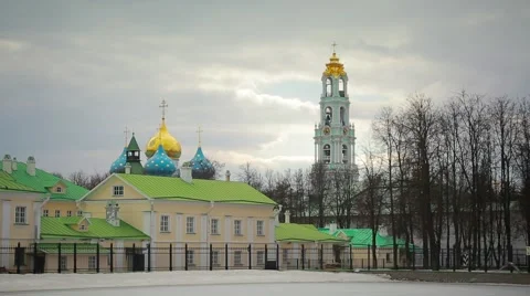 On the territory of the Holy Trinity St. Sergius Lavra. Rapid Stock Footage 52826772
