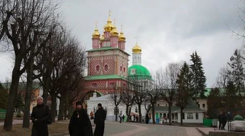 On the territory of the Holy Trinity St. Sergius Lavra. Stock Footage 52826950