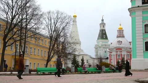 On the territory of the Holy Trinity St. Sergius Lavra Stock Footage 52923731