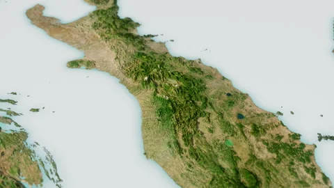 The territory of Italy, a map with a voluminous landscape, stylization on the Stock-Footage 296179397