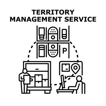 Territory management service optimizing delivery logistics Stock-Illustration