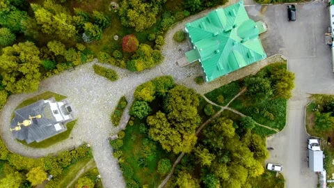 The territory of the monastery top view Stock Footage 160056960