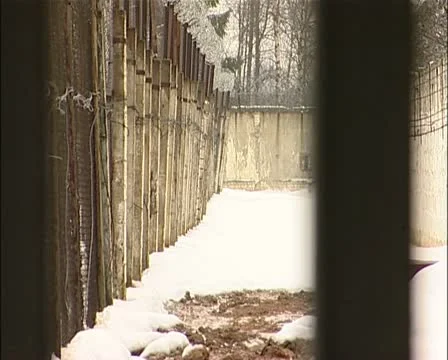 The territory of the prison. (Russian prison) Stock Footage 10900148