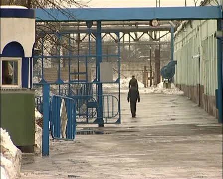 The territory of the prison. (Russian prison) Stock Footage 10900211