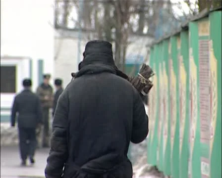 The territory of the prison. (Russian prison) Stock Footage 10900229