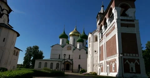 The territory of the Saviour Monastery of St Euthymius. Suzdal Stock Footage 64876016
