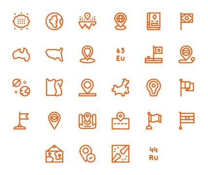 Territory Vector Icon Repository containing 28 Bold Line 128x128 Detail Enh.. Stock Illustration