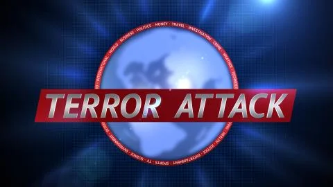 Terror Attack Title Background Plate Illustrazione stock