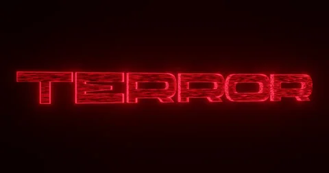 "TERROR" Text Glitch Effect Animation Stock Footage 253431891