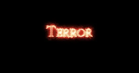 Terror word written with fire. Loop Stock Footage 227301910
