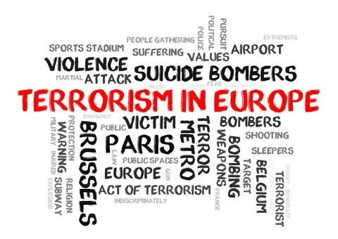 Terrorism in Europe 库存插图