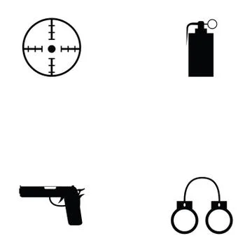 Terrorism icon set Stock Illustration