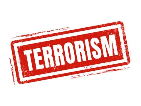 Terrorism red stamp style Stock Illustration
