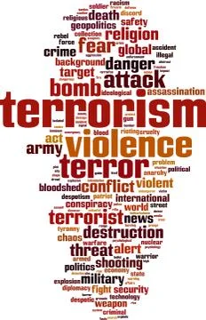 Terrorism word cloud Stock Illustration