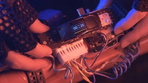 Terrorist Assembling a Time Bomb With Dynamite Closeup Shot Stock Footage 90713575