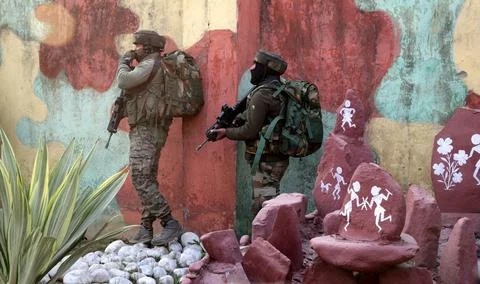 Terrorist attack on army camp in Jammu, India - 10 Feb 2018 Stock Photos