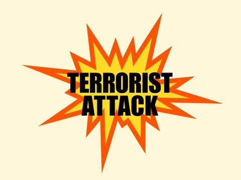 Terrorist attack - dangerous bomb is exploding. Terrorism and usage of exlosi Stock Illustration