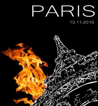 Terrorist attack in Paris Stock Illustration