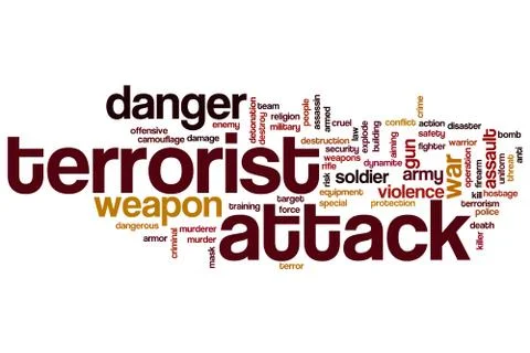 Terrorist attack word cloud Stock Illustration