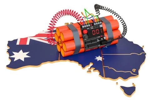 Terrorist Attacks in Australia concept. 3D rendering Illustrazione stock