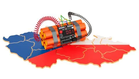 Terrorist Attacks in Czech Republic concept. 3D rendering Stock Illustration