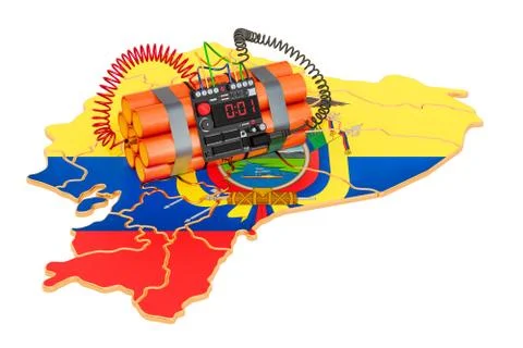 Terrorist Attacks in Ecuador concept. 3D rendering Stock Illustration