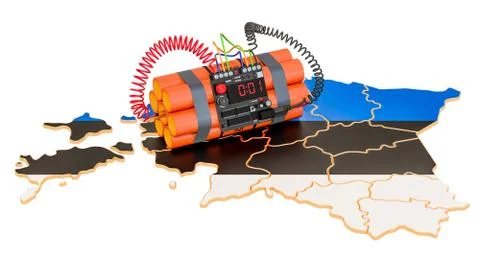 Terrorist Attacks in Estonia concept. 3D rendering Stock Illustration