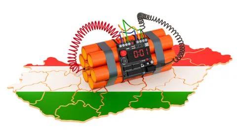 Terrorist Attacks in Hungary concept. 3D rendering Stock Illustration