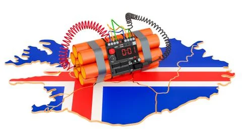 Terrorist Attacks in Iceland concept. 3D rendering Stock Illustration