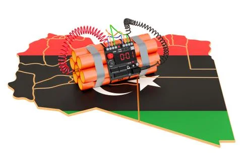 Terrorist Attacks in Libya concept. 3D rendering Stock Illustration