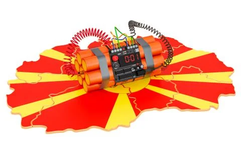 Terrorist Attacks in Macedonia concept. 3D rendering Stock Illustration