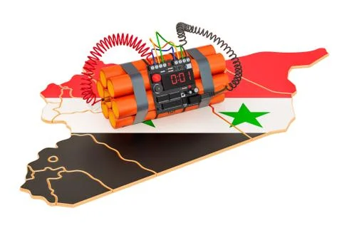 Terrorist Attacks in Syria concept. 3D rendering Stock Illustration