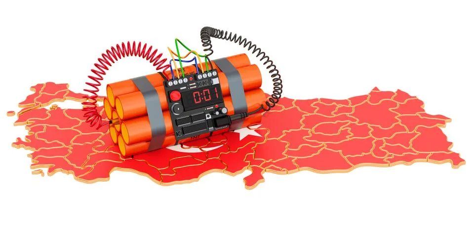 Terrorist Attacks in Turkey concept. 3D rendering Stock Illustration