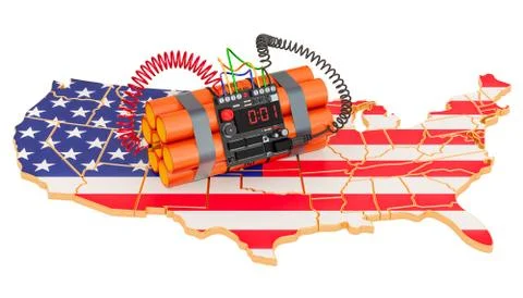 Terrorist Attacks in the USA concept. 3D rendering Illustrazione stock