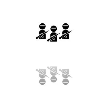 Terrorist balaclava mask icon flat Stock Illustration