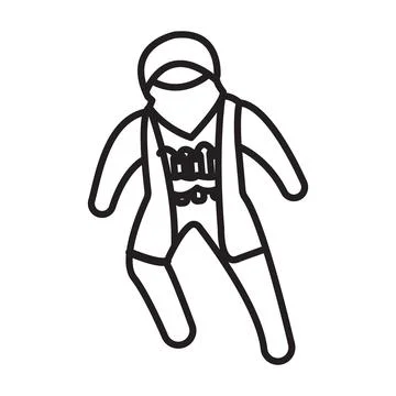 Terrorist with a bomb icon Black line art vector logo Stock Illustration