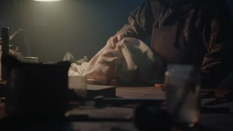 A terrorist creating a weapon at home Stock-Footage 256022513