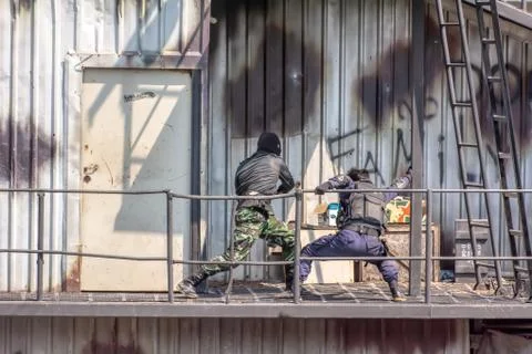 Terrorist groups 스톡 사진