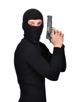 Terrorist with gun Foto stock